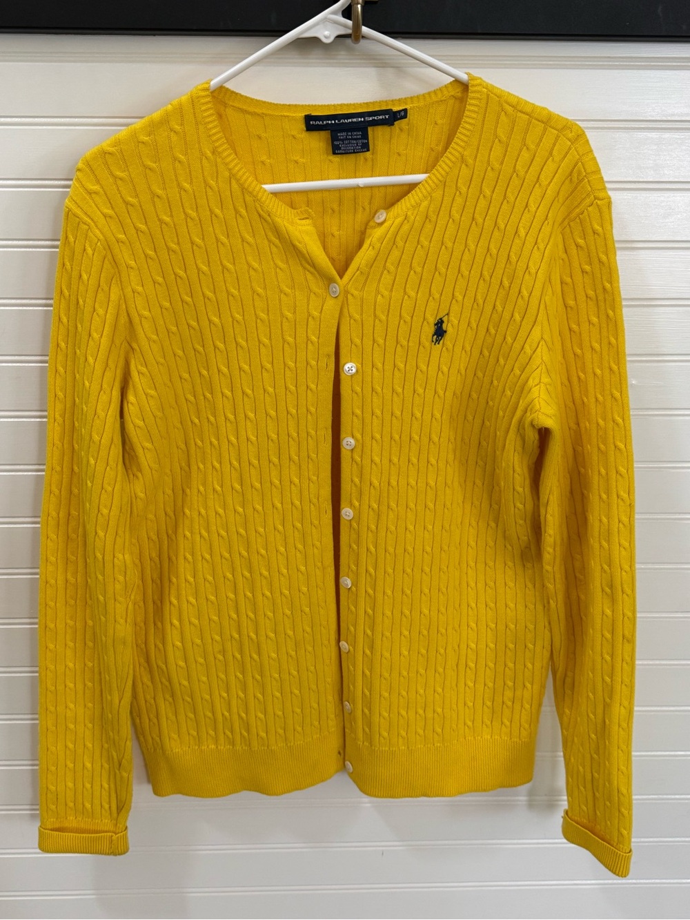 Ralph Lauren Yellow Cable-Knit Button Cardigan - Women